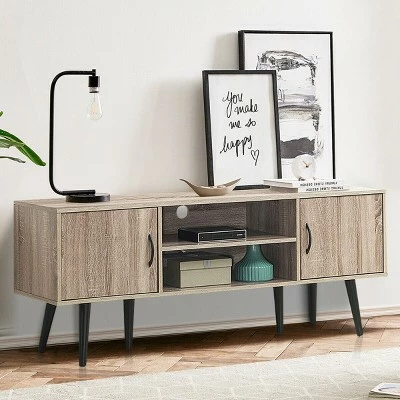 Costway TV Stand Entertainment Center For TV's up to 65'' w/ Storage Cabinets & Wood Legs 5 Costway TV Stand Entertainment Center For TV's up to 65'' w/ Storage Cabinets & Wood Legs - Image 3