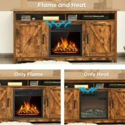 Costway 60'' Industrial Fireplace TV Stand W/18'' 750W/1500W Electric Fireplace -Cheap TV Stands Store unnamed file 6895