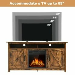 Costway 60'' Industrial Fireplace TV Stand W/18'' 750W/1500W Electric Fireplace -Cheap TV Stands Store unnamed file 6897
