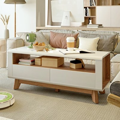 Costway 47'' TV Stand Media Entertainment Center Console w/ 2 Drawers Open Shelve 4 Costway 47'' TV Stand Media Entertainment Center Console w/ 2 Drawers Open Shelve - Image 2