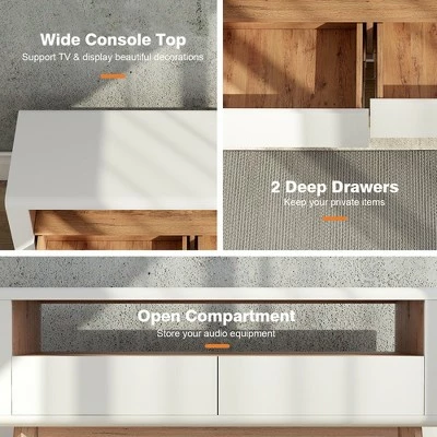 Costway 47'' TV Stand Media Entertainment Center Console w/ 2 Drawers Open Shelve 10 Costway 47'' TV Stand Media Entertainment Center Console w/ 2 Drawers Open Shelve - Image 8