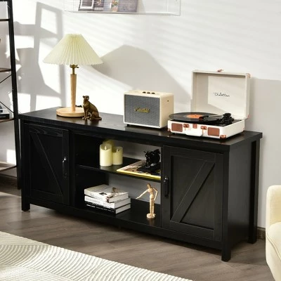 Costway 59'' TV Stand Media Console Center w/ Storage Cabinet for 65'' TV NaturalBlackCoffee 3 Costway 59'' TV Stand Media Console Center w/ Storage Cabinet for 65'' TV NaturalBlackCoffee