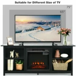 Costway 58'' 2-Tier Fireplace TV Stand W/18'' Electric Fireplace up to 65'' -Cheap TV Stands Store unnamed file 699