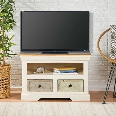 Packard Boho 2 Drawer TV Stand for TVs up to 33" White - Christopher Knight Home 3 Packard Boho 2 Drawer TV Stand for TVs up to 33" White - Christopher Knight Home