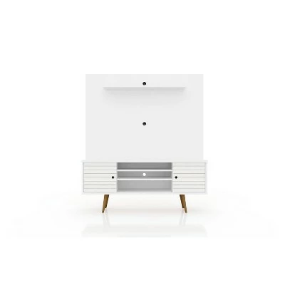 Liberty Freestanding Entertainment Center with Overhead Shelf TV Stand for TVs up to 60" - Manhattan Comfort 3d Prints White 16 Liberty Freestanding Entertainment Center with Overhead Shelf TV Stand for TVs up to 60" - Manhattan Comfort 3d Prints White - Image 14