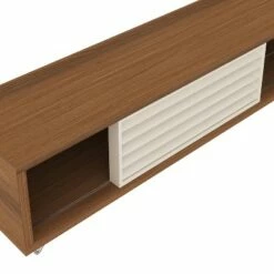 Door Wooden 2 Open Compartments TV Stand for TVs up to 70" - Brown/White - The Urban Port -Cheap TV Stands Store unnamed file 7059