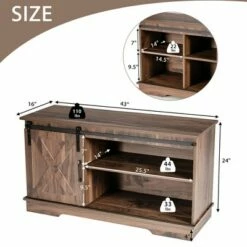Costway Farmhouse Sliding Barn Door TV Stand Storage Cabinet Console w/ Adjustable Shelf 13 Costway Farmhouse Sliding Barn Door TV Stand Storage Cabinet Console w/ Adjustable Shelf -Cheap TV Stands Store unnamed file 7082