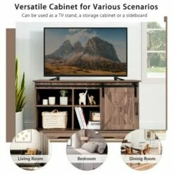 Costway Farmhouse Sliding Barn Door TV Stand Storage Cabinet Console w/ Adjustable Shelf 14 Costway Farmhouse Sliding Barn Door TV Stand Storage Cabinet Console w/ Adjustable Shelf -Cheap TV Stands Store unnamed file 7083