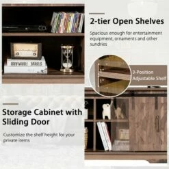 Costway Farmhouse Sliding Barn Door TV Stand Storage Cabinet Console w/ Adjustable Shelf 16 Costway Farmhouse Sliding Barn Door TV Stand Storage Cabinet Console w/ Adjustable Shelf -Cheap TV Stands Store unnamed file 7085