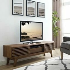 Render TV Stand for TVs up to 59" - Modway Walnut/white