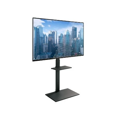 Mount-It! Metal Height-Adjustable TV Stand with Shelf Black Screens up to 55" (MI-1877) 3 Mount-It! Metal Height-Adjustable TV Stand with Shelf Black Screens up to 55" (MI-1877)