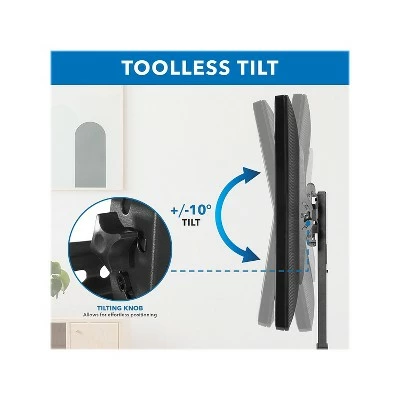 Mount-It! Metal Height-Adjustable TV Stand with Shelf Black Screens up to 55" (MI-1877) 6 Mount-It! Metal Height-Adjustable TV Stand with Shelf Black Screens up to 55" (MI-1877) - Image 4