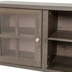 Emma and Oliver TV Stand for up to 80" TV's in Dark Brown Finish - 65" Media Console with Window Pane Style Glass Doors & 3 Adjustable Shelves -Cheap TV Stands Store unnamed file 7117