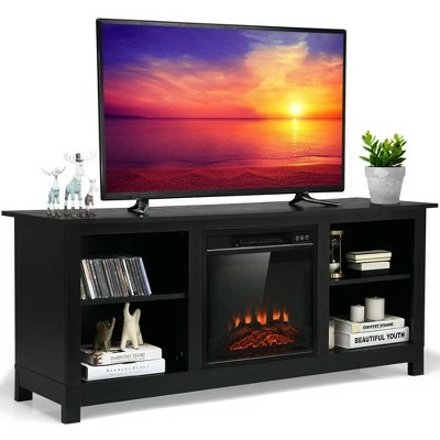 Costway 58'' 2-Tier Fireplace TV Stand W/18'' 1400W Electric Fireplace 65'' 12 Costway 58'' 2-Tier Fireplace TV Stand W/18'' 1400W Electric Fireplace 65'' - Image 10