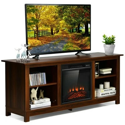 Costway 58'' 2-Tier Fireplace TV Stand W/18'' 1400W Electric Fireplace 65'' 13 Costway 58'' 2-Tier Fireplace TV Stand W/18'' 1400W Electric Fireplace 65'' - Image 11