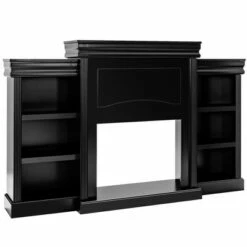 Costway 70'' Fireplace TV Stand Modern Media Entertainment Center Bookcase WhiteBlack -Cheap TV Stands Store unnamed file 7219