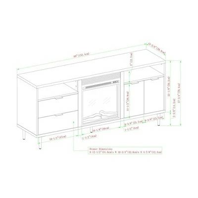 Ronan Modern Storage with Electric Fireplace TV Stand for TVs up to 65" - Saracina Home Slate Gray 8 Ronan Modern Storage with Electric Fireplace TV Stand for TVs up to 65" - Saracina Home Slate Gray - Image 6