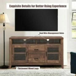 Costway TV Stand Tall Entertainment Center Hold up to 58'' TV w/ Glass Storage & Drawers 14 Costway TV Stand Tall Entertainment Center Hold up to 58'' TV w/ Glass Storage & Drawers -Cheap TV Stands Store unnamed file 7286
