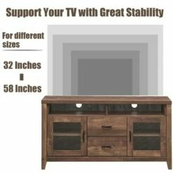 Costway TV Stand Tall Entertainment Center Hold up to 58'' TV w/ Glass Storage & Drawers 15 Costway TV Stand Tall Entertainment Center Hold up to 58'' TV w/ Glass Storage & Drawers -Cheap TV Stands Store unnamed file 7287