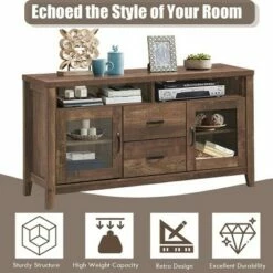 Costway TV Stand Tall Entertainment Center Hold up to 58'' TV w/ Glass Storage & Drawers 16 Costway TV Stand Tall Entertainment Center Hold up to 58'' TV w/ Glass Storage & Drawers -Cheap TV Stands Store unnamed file 7288