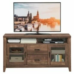 Costway TV Stand Tall Entertainment Center Hold up to 58'' TV w/ Glass Storage & Drawers 18 Costway TV Stand Tall Entertainment Center Hold up to 58'' TV w/ Glass Storage & Drawers -Cheap TV Stands Store unnamed file 7290