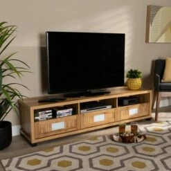 Gerhardine Wood 3 Drawer TV Stand for TVs up to 55" Oak Brown/Black - Baxton Studio 11 Gerhardine Wood 3 Drawer TV Stand for TVs up to 55" Oak Brown/Black - Baxton Studio -Cheap TV Stands Store unnamed file 7351