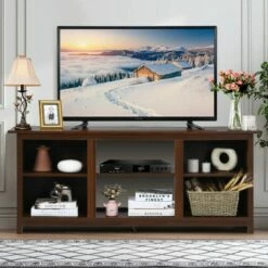 Costway TV Stand 58 inch Entertainment Media Console Center Up to 65 inch Coffee or Black with 2 Tiers -Cheap TV Stands Store unnamed file 7371