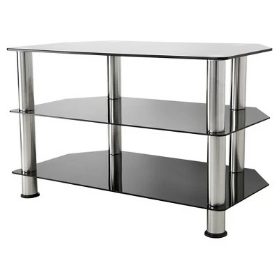 AVF Glass Shelves TV Stand for TVs up to 37" - Silver/Black 4 AVF Glass Shelves TV Stand for TVs up to 37" - Silver/Black - Image 2