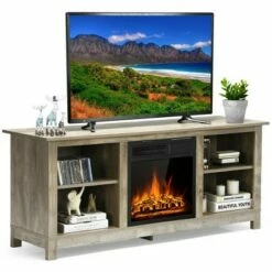 Costway 58'' 2-Tier Fireplace TV Stand W/18'' 1500W Electric Fireplace 65'' -Cheap TV Stands Store unnamed file 741