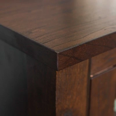 Transitional Glass Door Fireplace TV Stand for TVs up to 65" - Saracina Home Gray Wash 6 Transitional Glass Door Fireplace TV Stand for TVs up to 65" - Saracina Home Gray Wash - Image 4