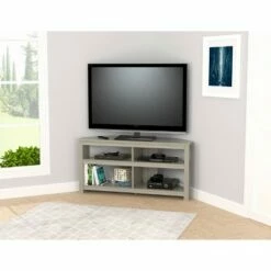 Corner TV Stand for TVs up to 50" Smoke Oak - Inval