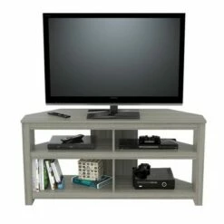 Corner TV Stand for TVs up to 50" Smoke Oak - Inval -Cheap TV Stands Store unnamed file 7459