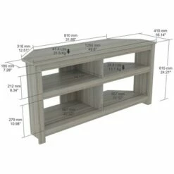 Corner TV Stand for TVs up to 50" Smoke Oak - Inval -Cheap TV Stands Store unnamed file 7460