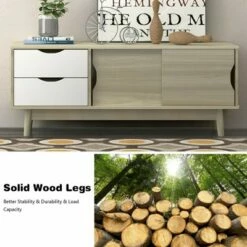 Costway TV Stand for TV up to 60'' Media Console Table Storage with Doors Walnut/Oak 19 Costway TV Stand for TV up to 60'' Media Console Table Storage with Doors Walnut/Oak -Cheap TV Stands Store unnamed file 7480