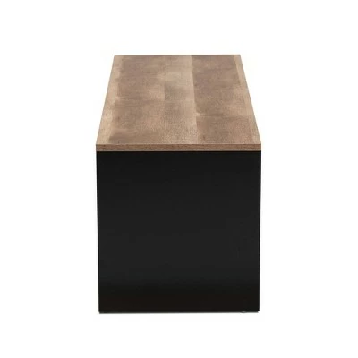 Connell Two-Tone Wood and Metal 2 Door TV Stand for TVs up to 40" Natural Brown/Black - Baxton Studio 5 Connell Two-Tone Wood and Metal 2 Door TV Stand for TVs up to 40" Natural Brown/Black - Baxton Studio - Image 3