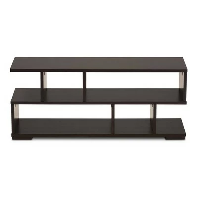 Arne Wood TV Stand for TVs up to 32" Dark Brown - Baxton Studio 3 Arne Wood TV Stand for TVs up to 32" Dark Brown - Baxton Studio