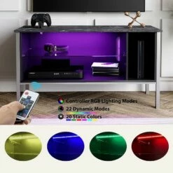 Bestier Gaming Entertainment TV Stand Center with 7 Color Lighting Glass Storage Shelf and 20 Display Modes for Living Room, 44 Inch, Marble 8 Bestier Gaming Entertainment TV Stand Center with 7 Color Lighting Glass Storage Shelf and 20 Display Modes for Living Room, 44 Inch, Marble -Cheap TV Stands Store unnamed file 7622