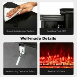 Costway 70'' Fireplace TV Stand Media W/ 28.5'' 750W/1500W Electric Fireplace -Cheap TV Stands Store unnamed file 763