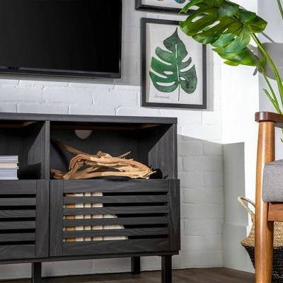 Visconti Boho Slat Door TV Stand for TVs up to 65" - Saracina Home English Oak 8 Visconti Boho Slat Door TV Stand for TVs up to 65" - Saracina Home English Oak - Image 6