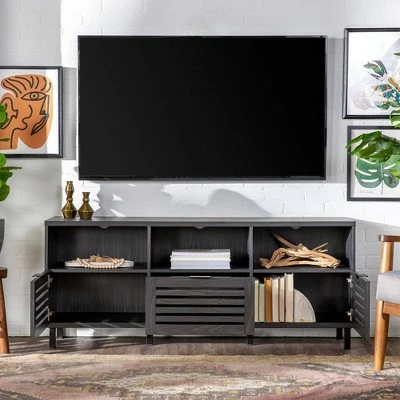 Visconti Boho Slat Door TV Stand for TVs up to 65" - Saracina Home English Oak 15 Visconti Boho Slat Door TV Stand for TVs up to 65" - Saracina Home English Oak - Image 13