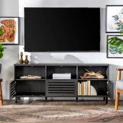 Visconti Boho Slat Door TV Stand for TVs up to 65" - Saracina Home English Oak 16 Visconti Boho Slat Door TV Stand for TVs up to 65" - Saracina Home English Oak - Image 14