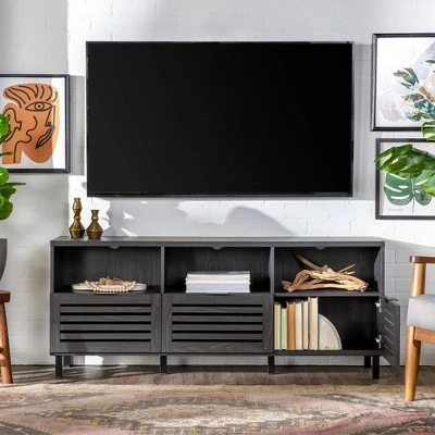 Visconti Boho Slat Door TV Stand for TVs up to 65" - Saracina Home English Oak 17 Visconti Boho Slat Door TV Stand for TVs up to 65" - Saracina Home English Oak - Image 15