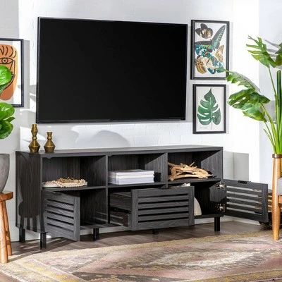 Visconti Boho Slat Door TV Stand for TVs up to 65" - Saracina Home English Oak 20 Visconti Boho Slat Door TV Stand for TVs up to 65" - Saracina Home English Oak - Image 18