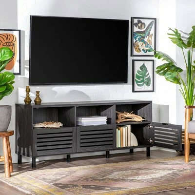Visconti Boho Slat Door TV Stand for TVs up to 65" - Saracina Home English Oak 22 Visconti Boho Slat Door TV Stand for TVs up to 65" - Saracina Home English Oak - Image 20