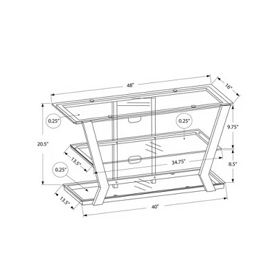 TV Stand for TVs up to 47" Black Metal/Tempered Glass - EveryRoom 5 TV Stand for TVs up to 47" Black Metal/Tempered Glass - EveryRoom - Image 3
