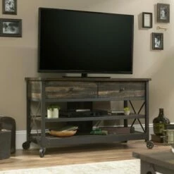 Steel River TV Stand for TVs up to 55" Carbon Oak - Sauder
