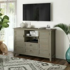 WyndenHall Tall Portland TV Stand - Wyndehall Mahogany Brown