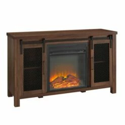 Rustic Farmhouse Fireplace TV Stand for TVs up to 55" - Saracina Home Rustic Oak -Cheap TV Stands Store unnamed file 775