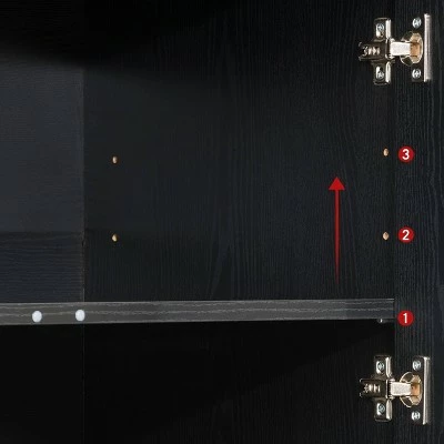 Fremont Glass Cabinets TV Stand for TVs up to 90" Black - CorLiving 12 Fremont Glass Cabinets TV Stand for TVs up to 90" Black - CorLiving - Image 10