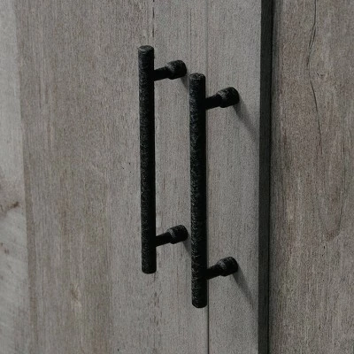 Bridge Acre Rustic Farmhouse Credenza TV Stand for TVs up to 58" Mystic Oak - Sauder 6 Bridge Acre Rustic Farmhouse Credenza TV Stand for TVs up to 58" Mystic Oak - Sauder - Image 4